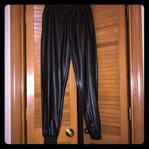 Faux Leather Jogger Pants